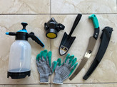 پک باغبانی(اره غلافدار+سمپاش دو لیتری+بیلچه فولادی+ماسک فیلتردار+دستکش)